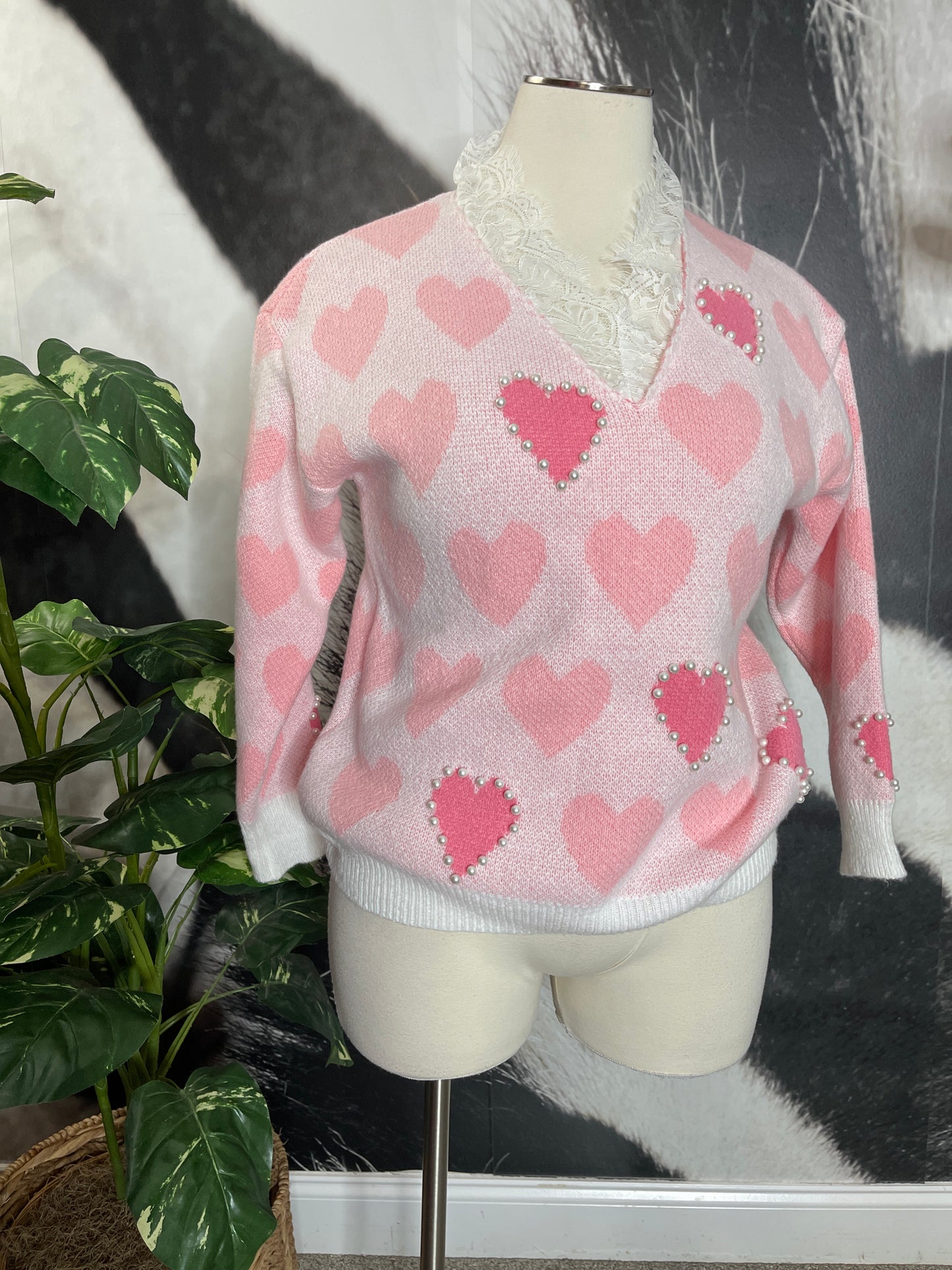 Heart Print Sweater