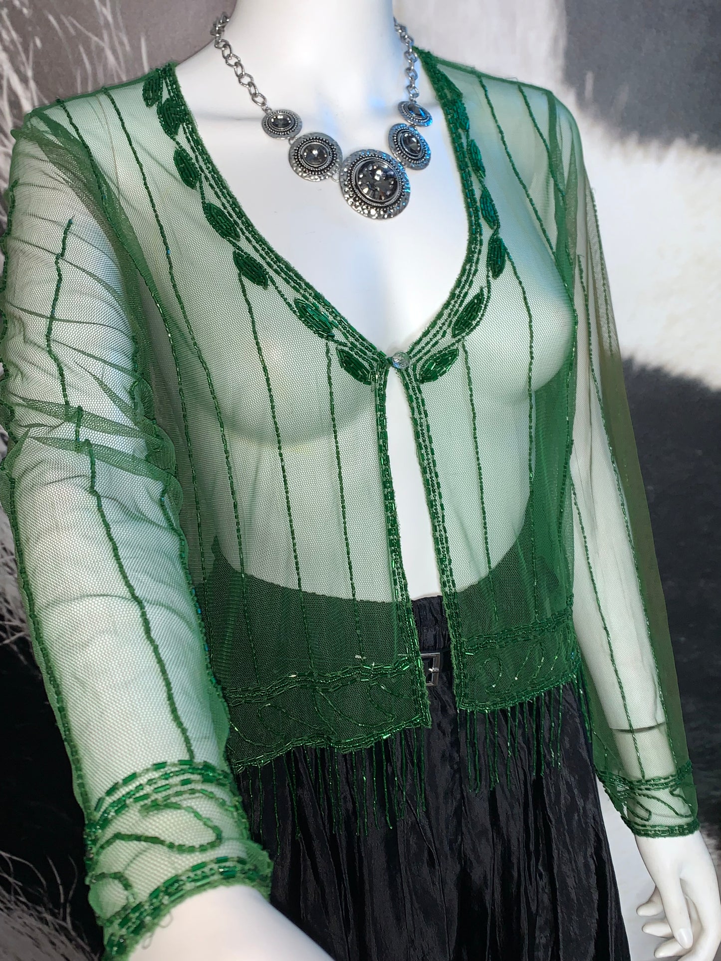 Beaded Sheer Cardigan