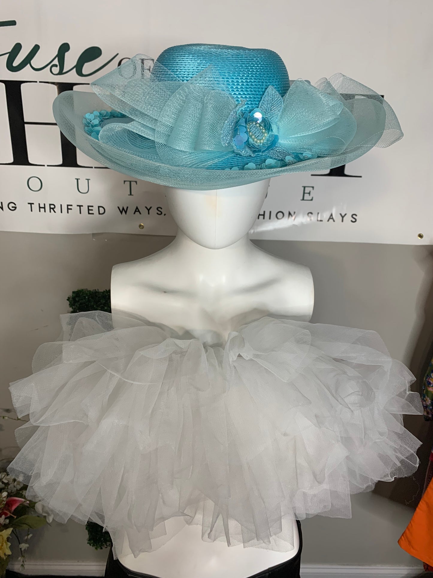 Icee Blue Patsy Evening Hat
