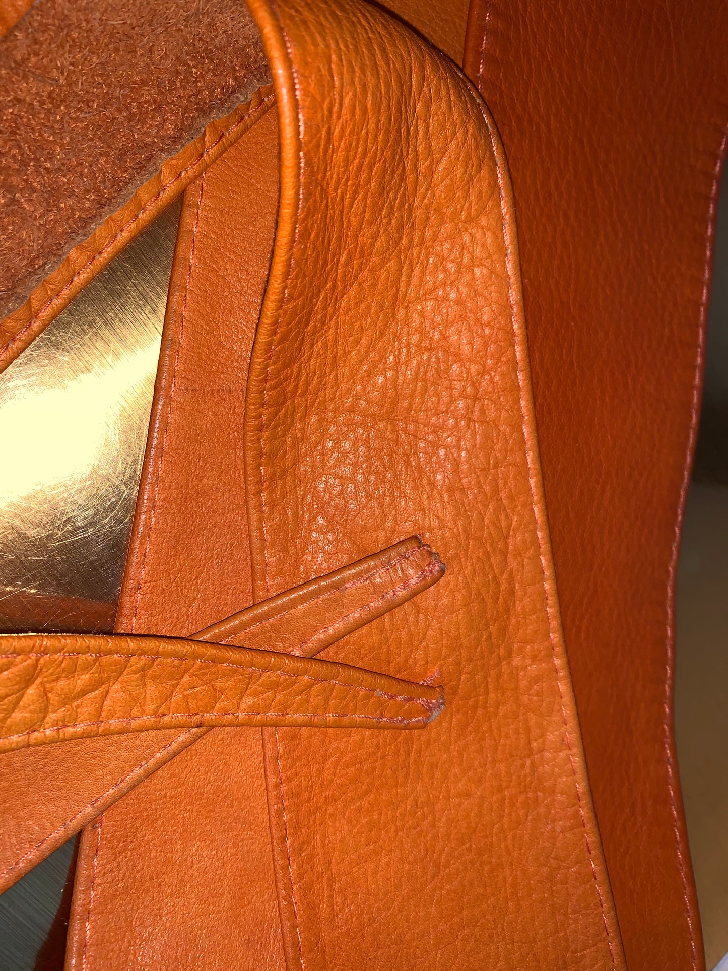 Vntg. 80’s Orange Leather Wrap Belt