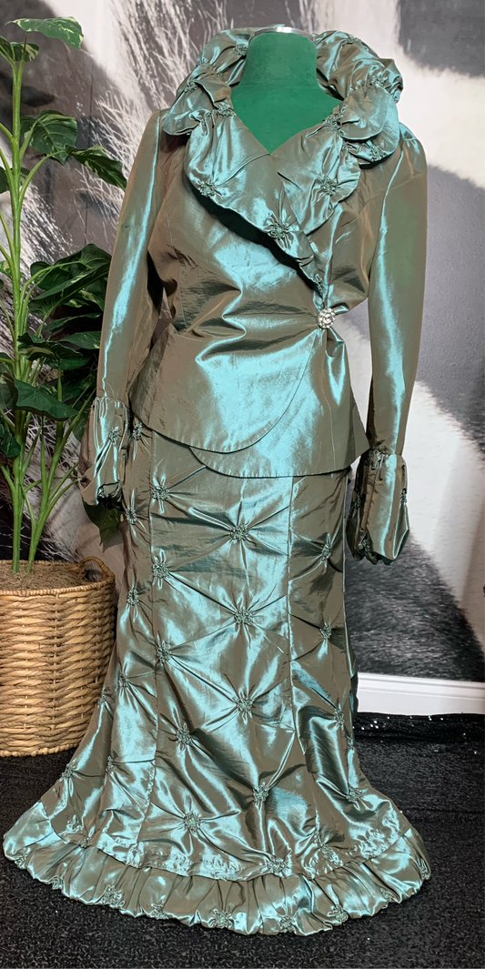 Elegant Party Dress Nubiano Ruffle Dress with Jacket