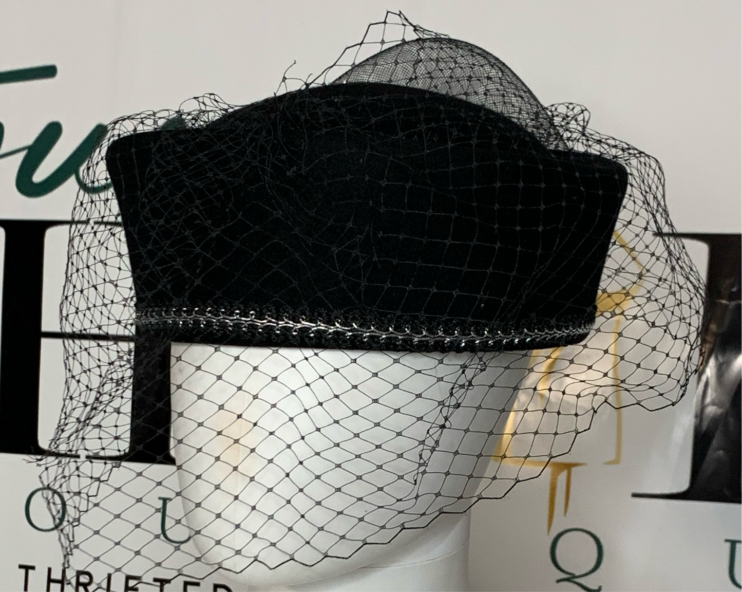 Black Widow Veil Evening Hat