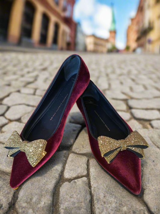 Giuseppe Zanotti Velvet Ballet Flats