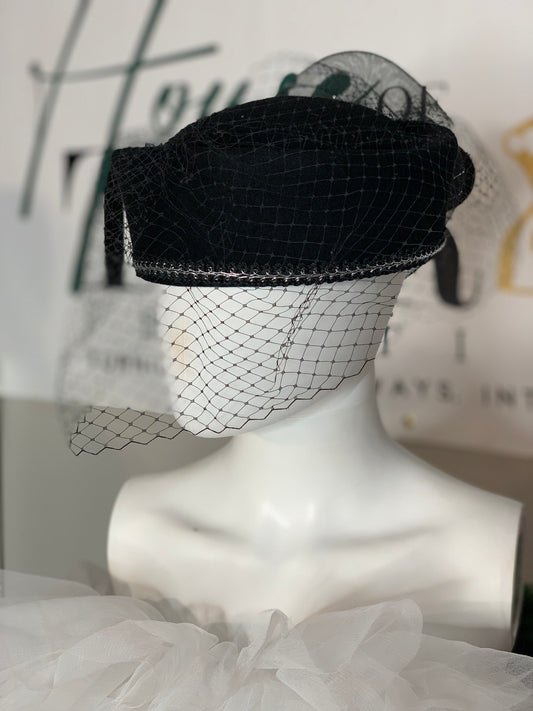 Black Widow Veil Evening Hat