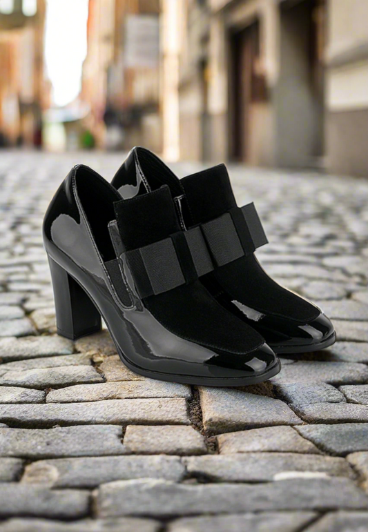 Tuxedo High Heel Chunky Loafer Pumps