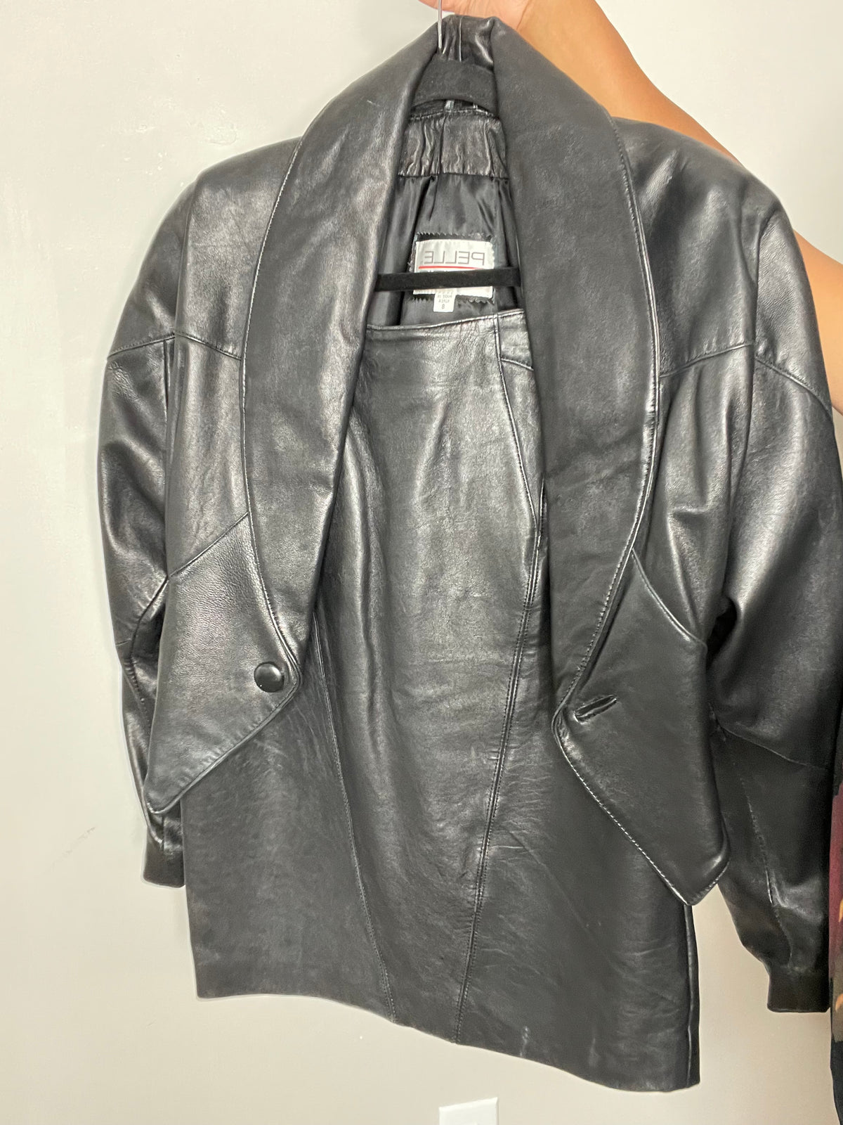 2pc 90’s Leather Skirt Set