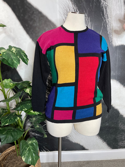 Vntg. Marnie West Color block Sweater