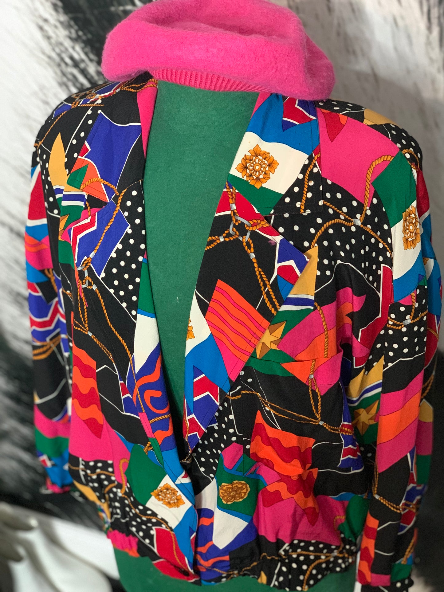 Vntg. 80s Jaqueline Ferrar Silk Baroque Jacket