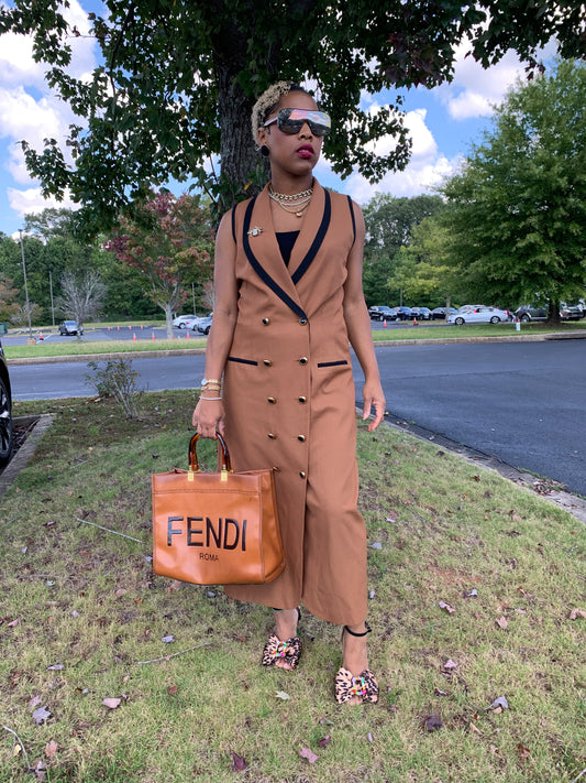 Danny & Nicole Chocolate Double Breasted Dress