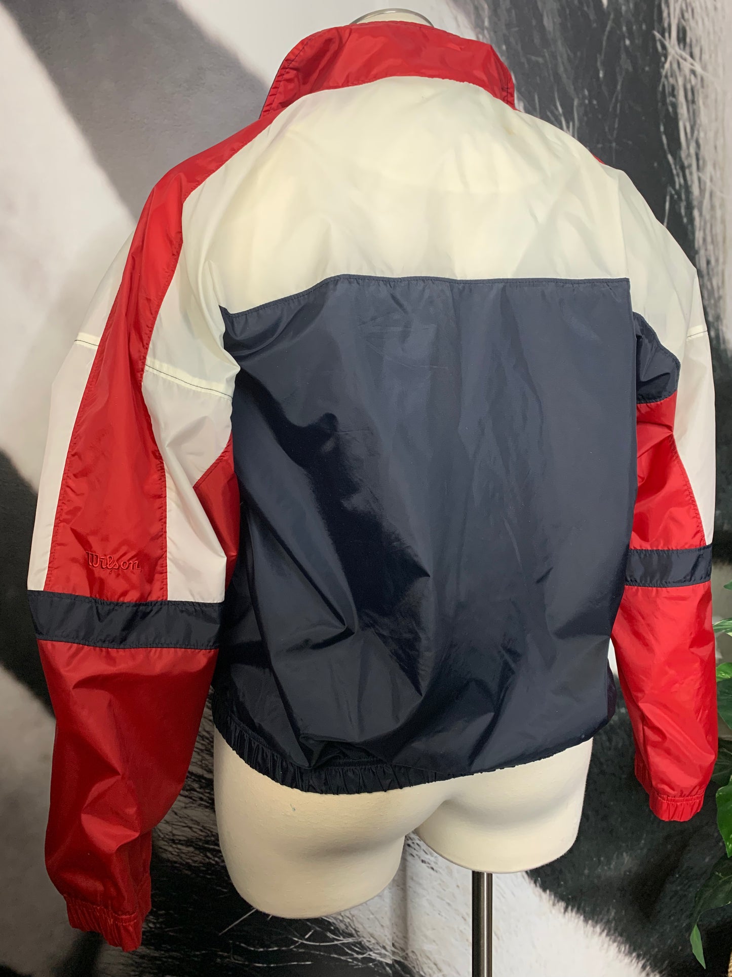 90’s Vntg. Red, Blue, White Wind Breaker Jacket