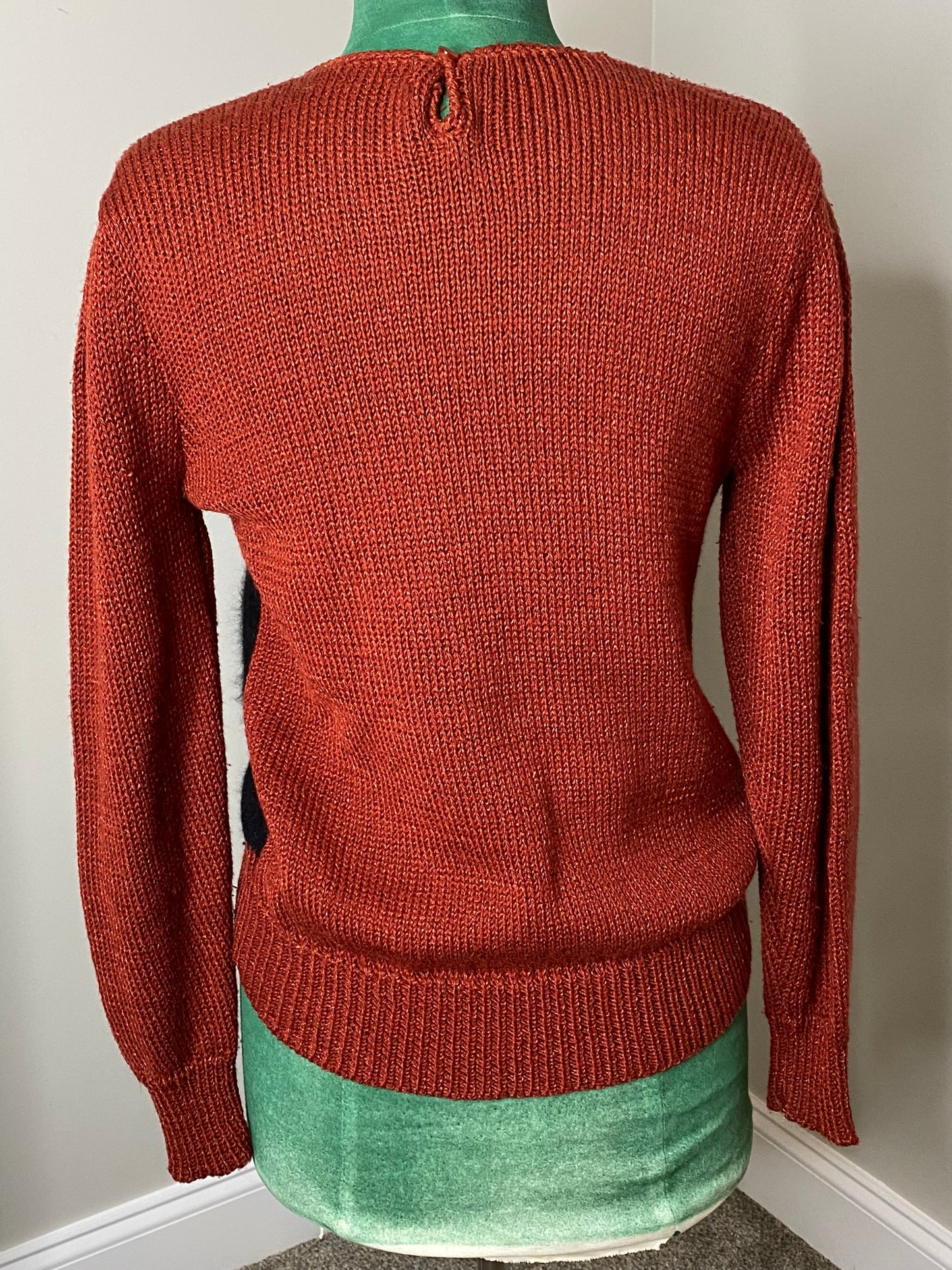 Vntg. Copper Knit Fringe Sweater