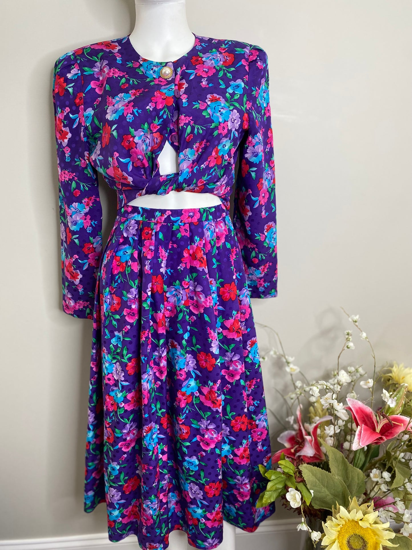 M. London Purple Lady 2pc Skirt Set