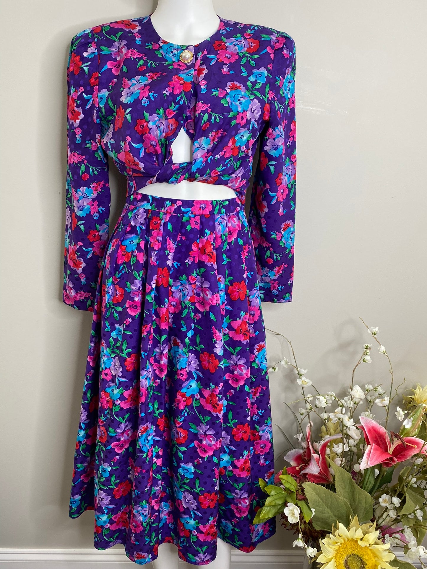 M. London Purple Lady 2pc Skirt Set