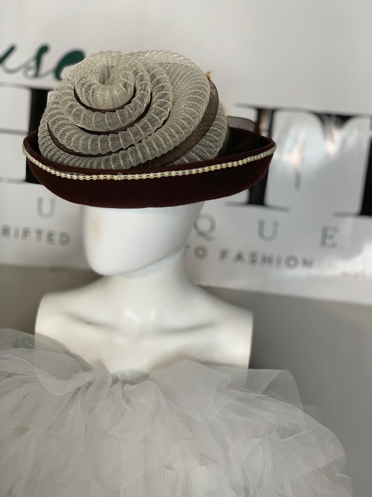Chocolate Lady Top Evening Hat