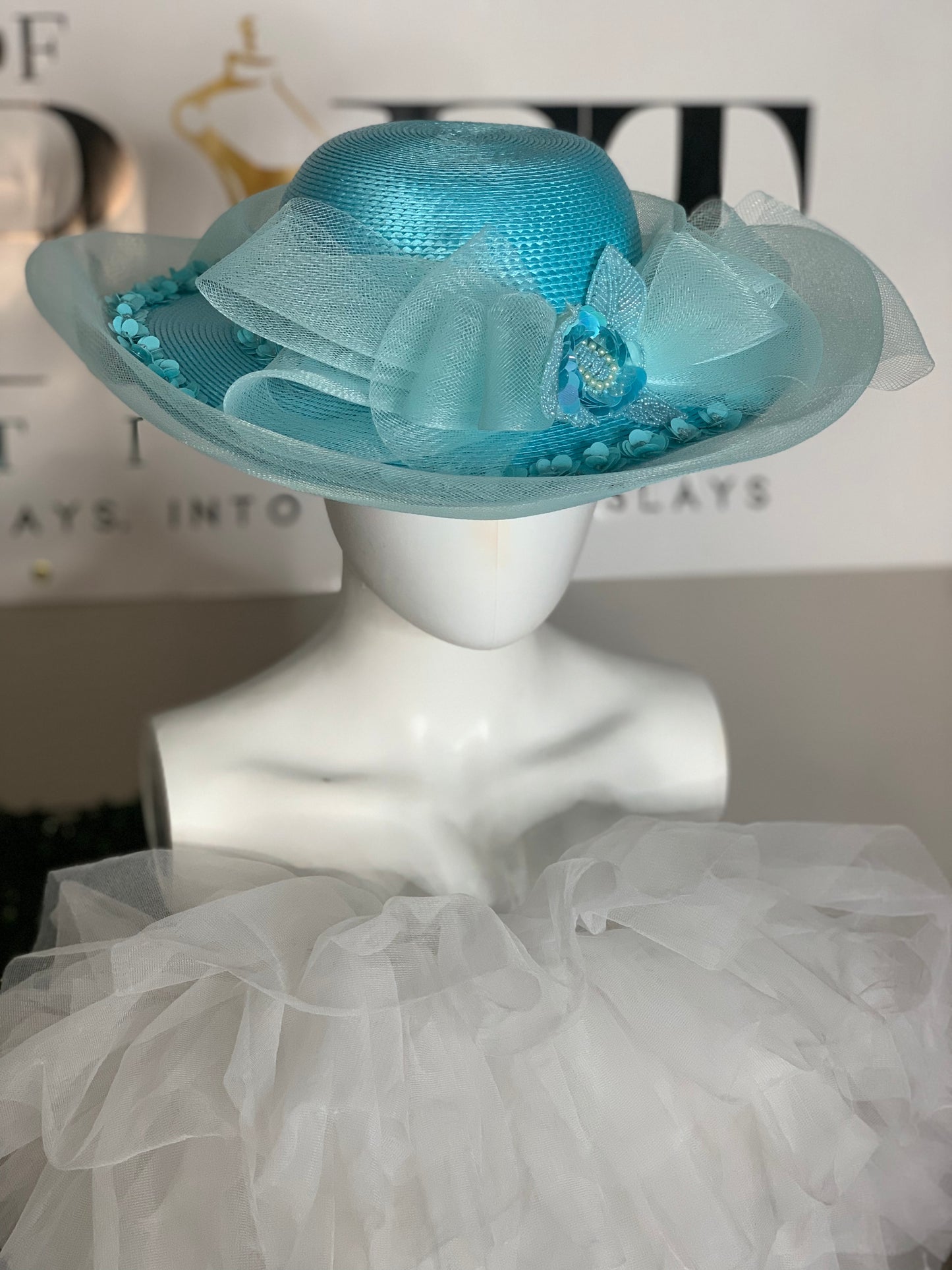 Icee Blue Patsy Evening Hat