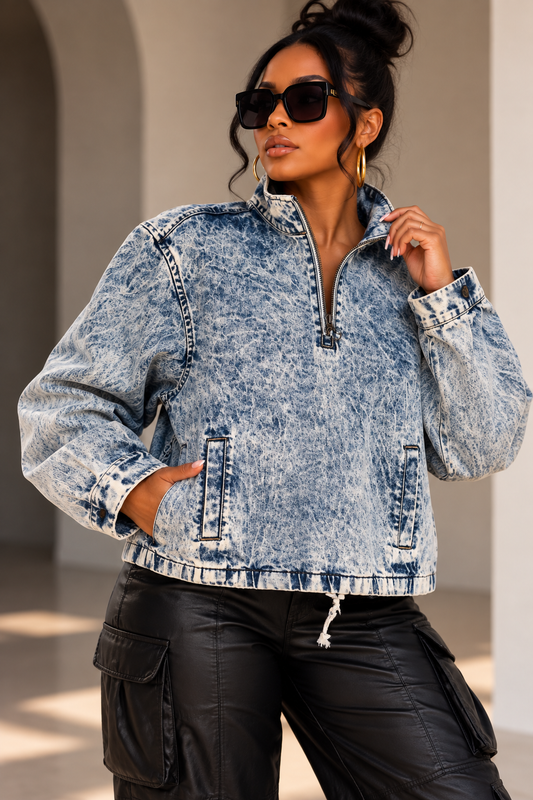 Urban Outfitters Denim Quarter Zip