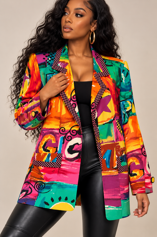80’s Casien Multi Color Blazer