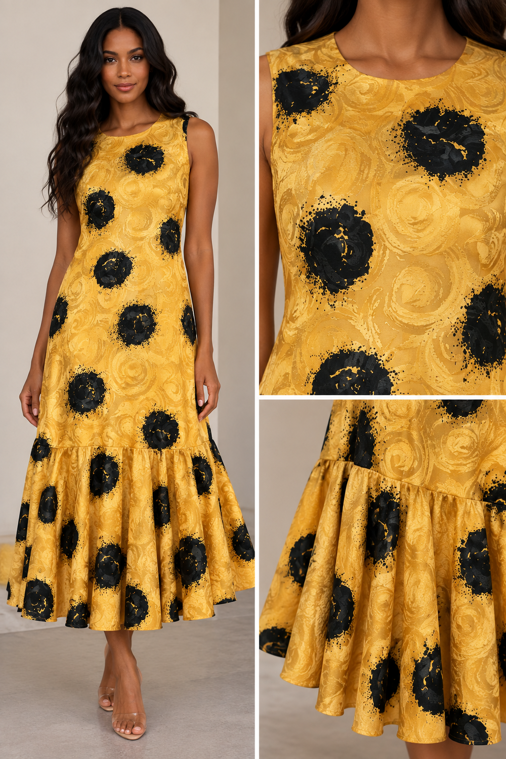 80’s Taxi Polka Dot Maxi Dress