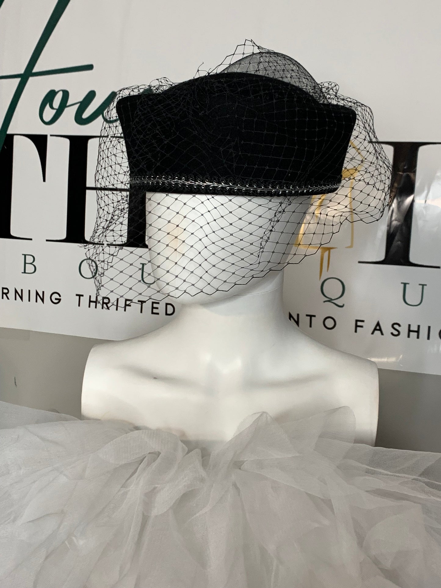 Black Widow Veil Evening Hat