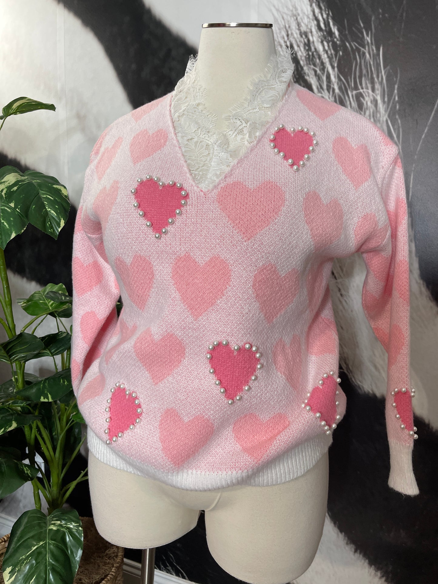 Heart Print Sweater