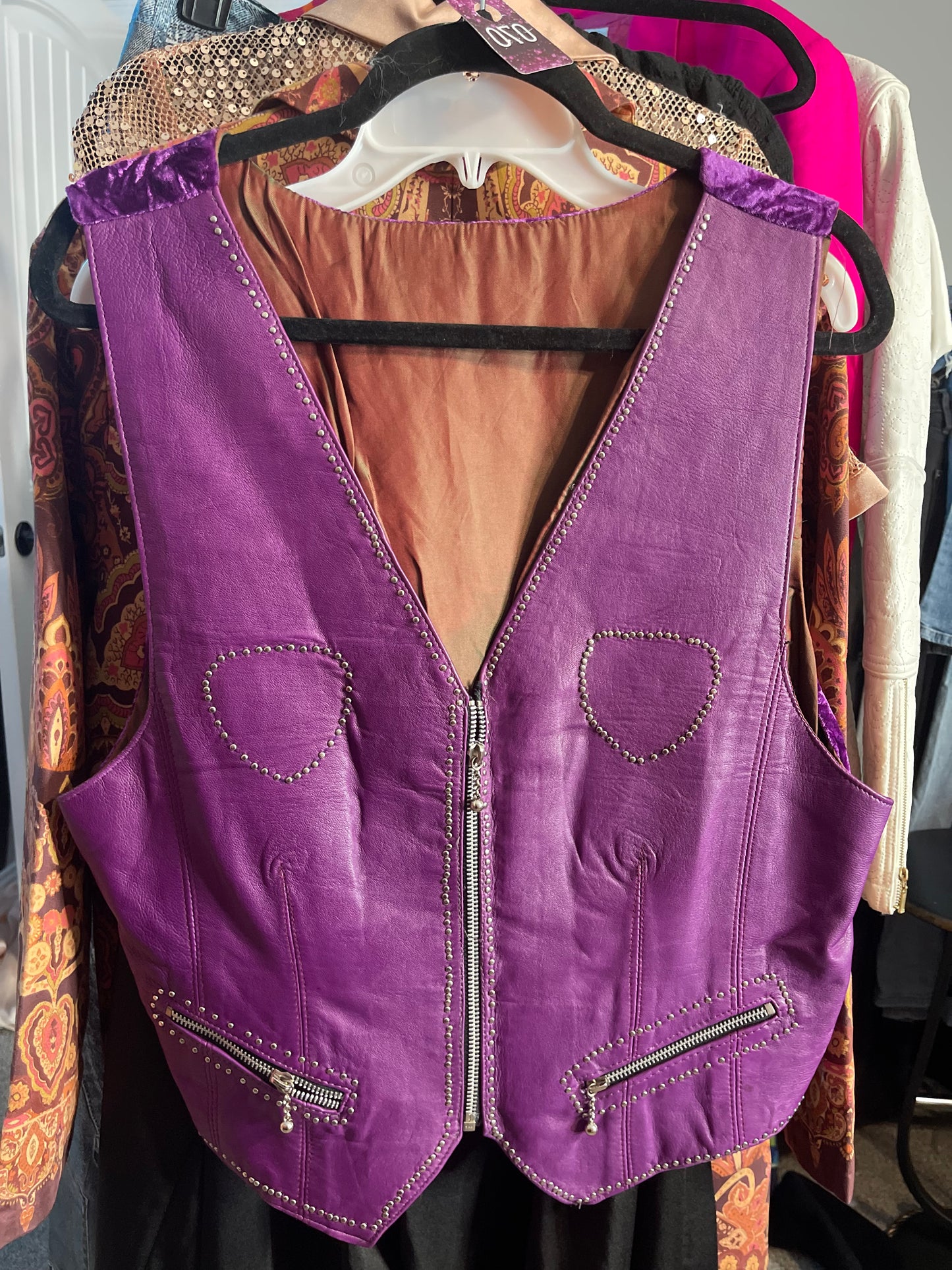 Purple Leather Vest