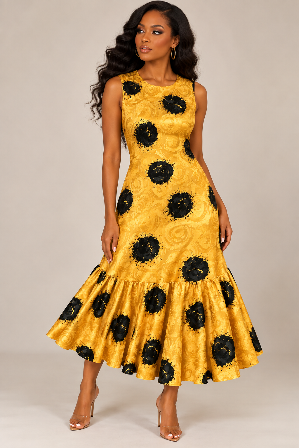 80’s Taxi Polka Dot Maxi Dress