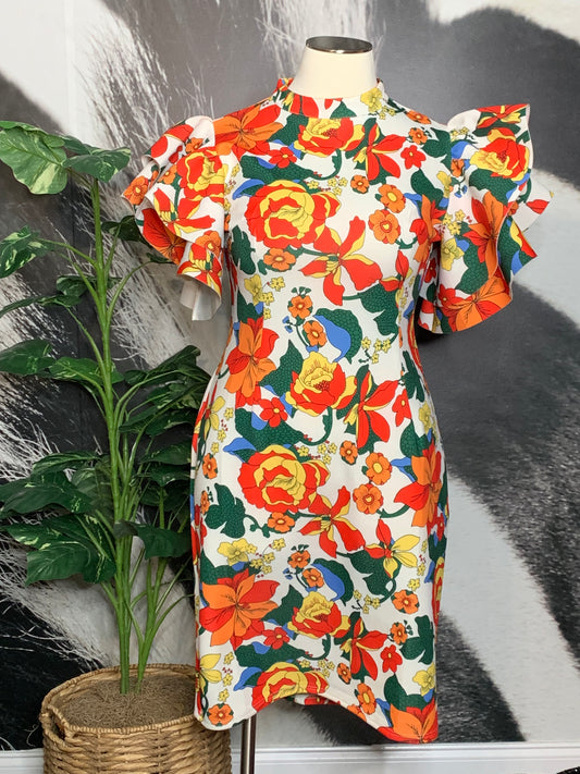 Floral Flare Out Dress