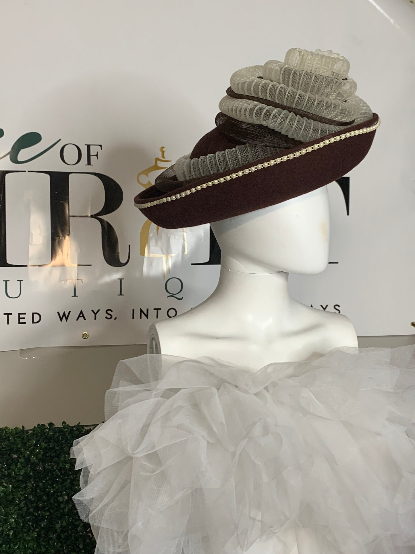 Chocolate Lady Top Evening Hat