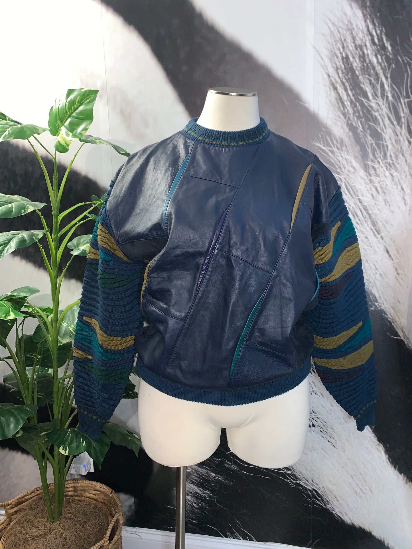 VNTG. Saxony Leather Sweater