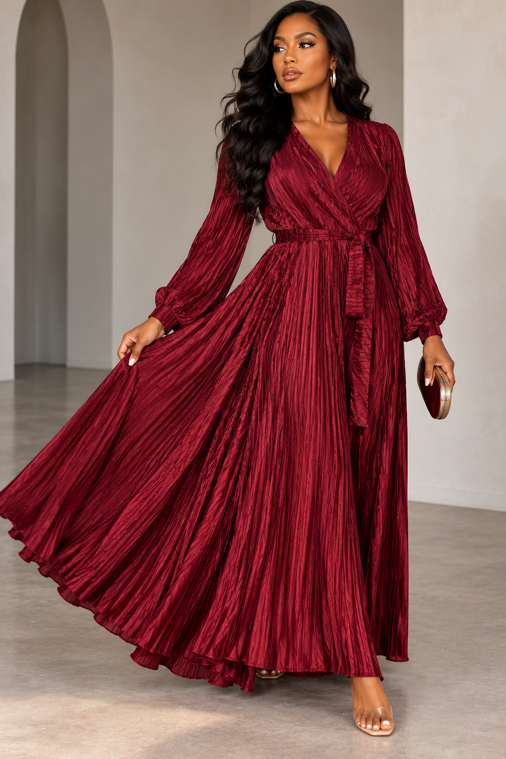 Regal Burgundy  Maxi Dress