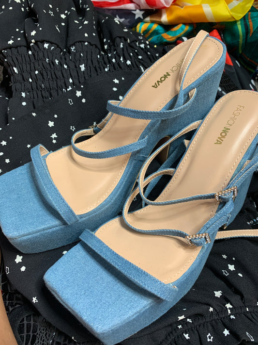 Fashion Nova Denim Platform Heel