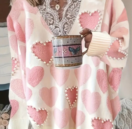 Heart Print Sweater