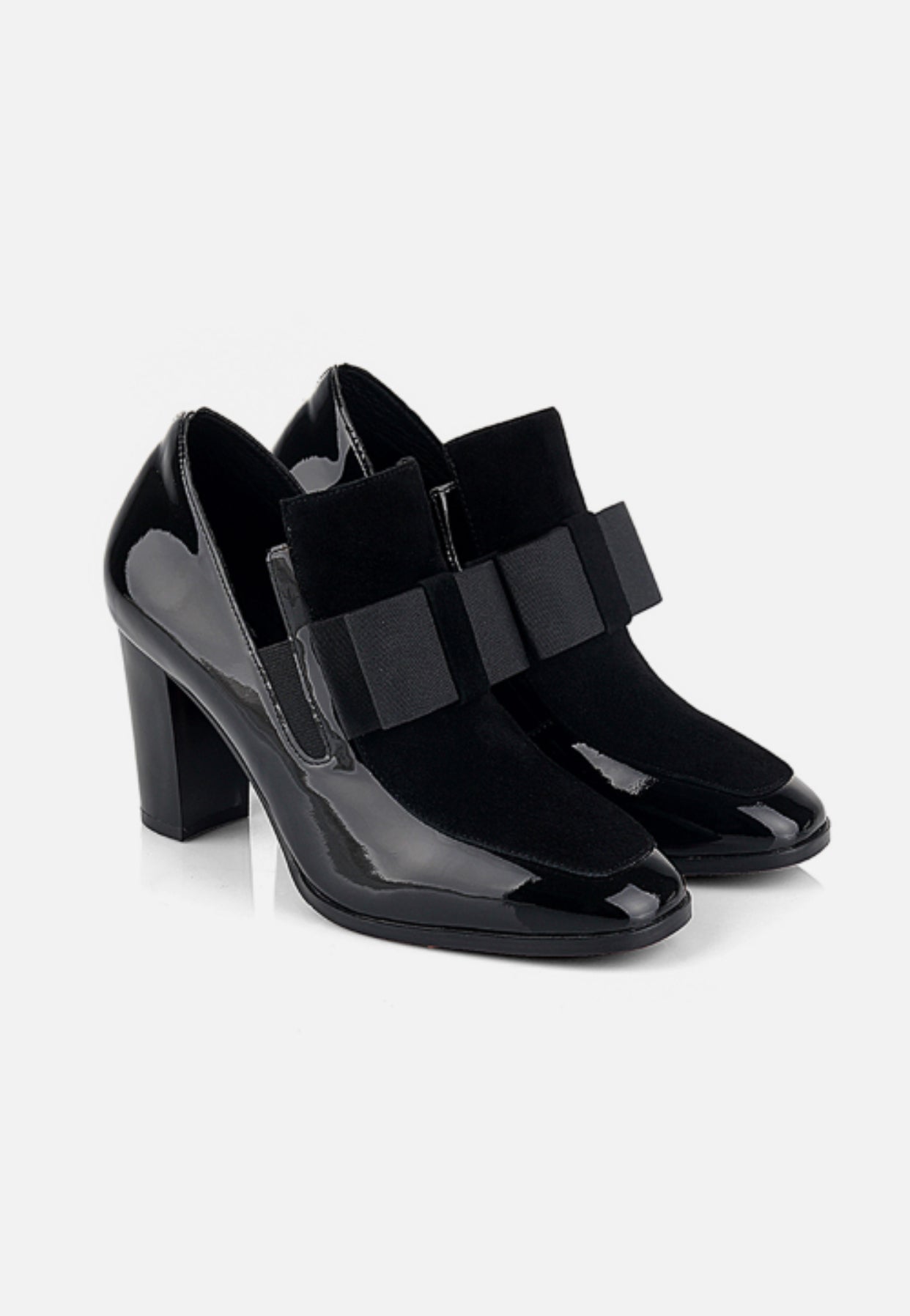Tuxedo High Heel Chunky Loafer Pumps