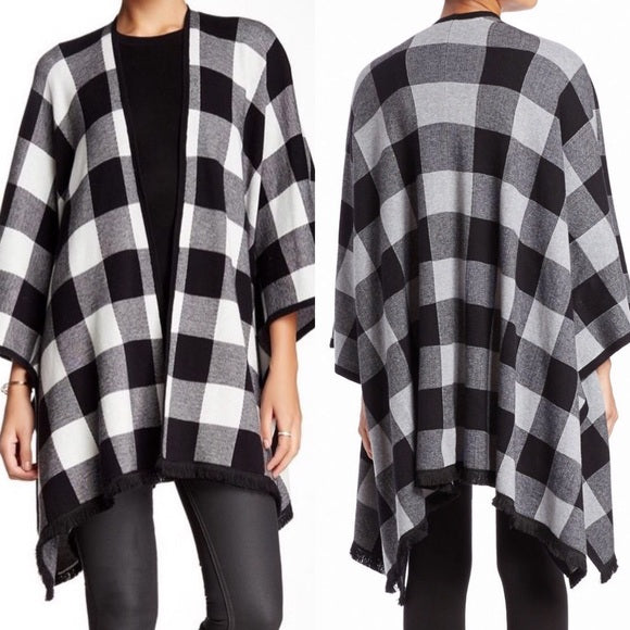 Kenzie Blk/Wht Shaw Blanket