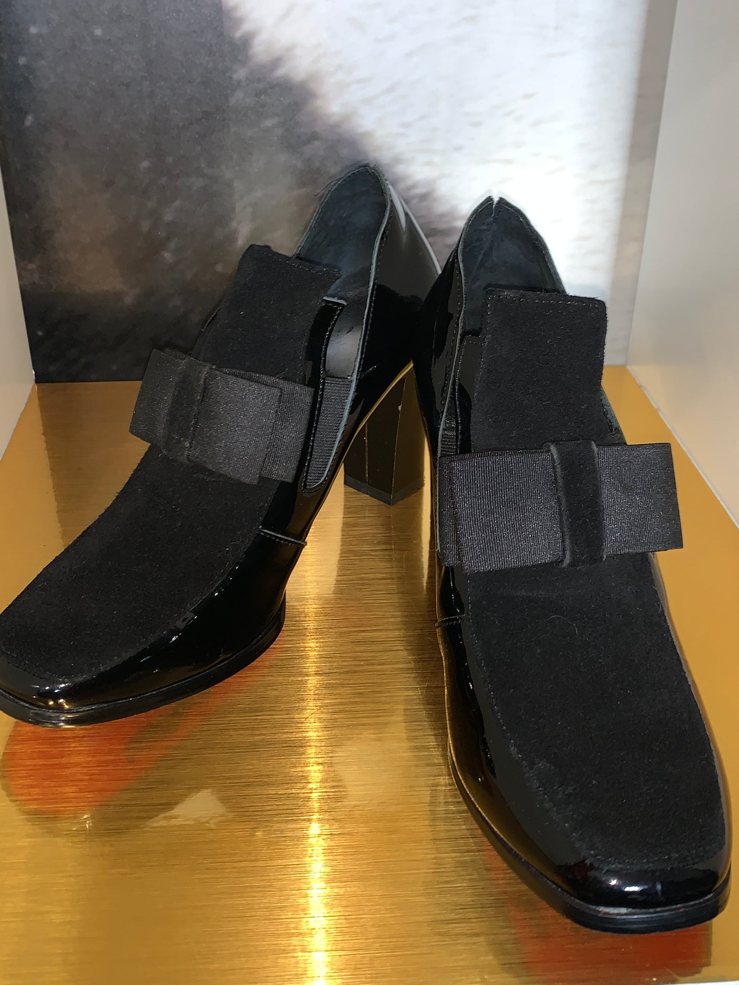 Tuxedo High Heel Chunky Loafer Pumps