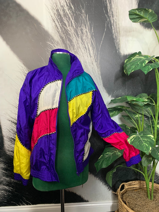 Retro Vintage Color Block Bomber Jacket